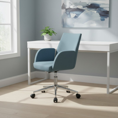 Blue office chair, designer desk swivel chair, luxury executive chair, new