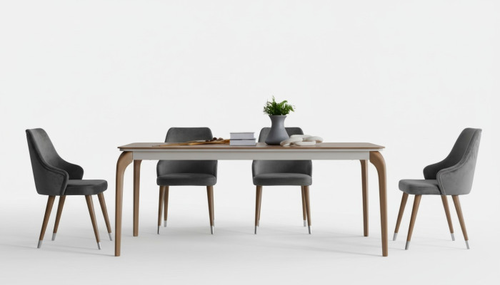 Complete Set Dining Table 4x Chairs Dining Room Set Dining Group Wood Table Tables 5-piece Set