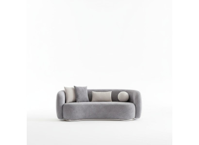 Sofa 4-seater padded sofa gray fabric seat design fabric modern couch sofas