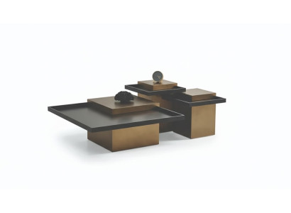 Modern coffee table set living room luxury furniture 3x wooden side tables