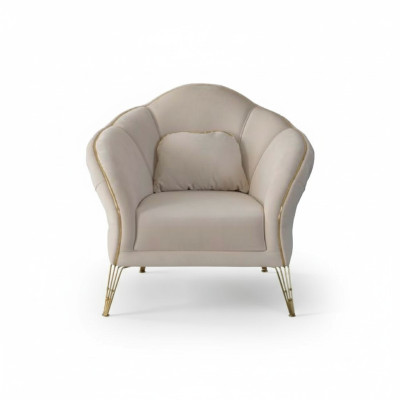 Chesterfield Design Beige Sofa Armchair Upholstered Couch Sofas 1 Seater New