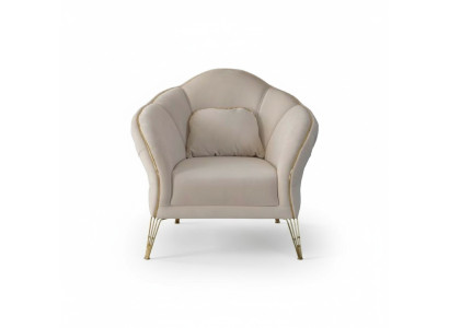 Chesterfield Design Beige Sofa Armchair Upholstered Couch Sofas 1 Seater New