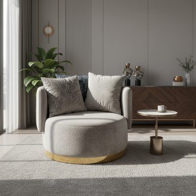 Design armchair luxury single-seater modern reclining textile 1 seat furniture single-seater