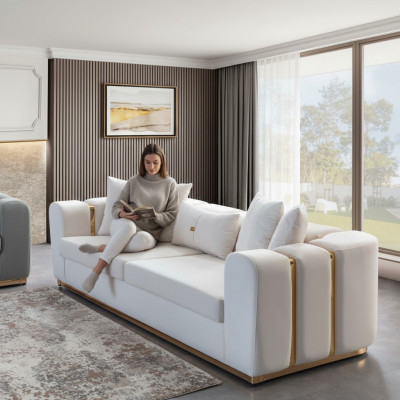 Exclusive 4-seater designer upholstered sofas luxurious living room furniture