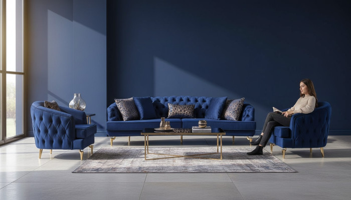 Exclusive Chesterfield Sofa Set Designer Four-Seater Luxury 1-Seater 2-Piece
