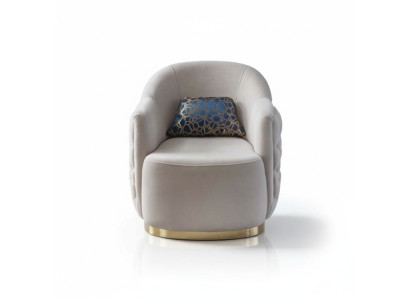 Armchair 1-Seater Upholstered Sofas Design Luxury Textile Couch White Sofa New