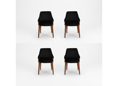 Luxury Dining Room Black 4x Chairs Modern Wood Furniture Chair Design Furnishings