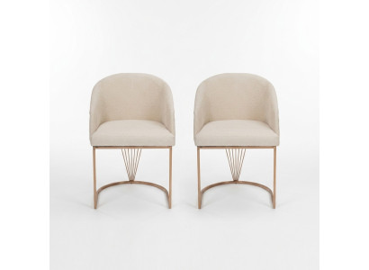 Upholstered Chair 2x Dining Chair Wooden Chair Kitchen Chair White Modern Gold