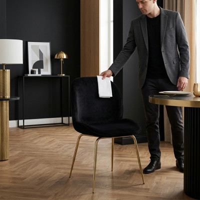 Black upholstered armchair designer dining chair modern kitchen chairs