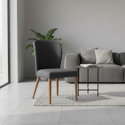 Gray modern wooden chair upholstered armchairs designer armchair single seater