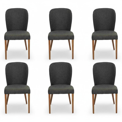 Armchair New Upholstery Modern Wood 6x Chairs Luxury Upholstered Design Chair