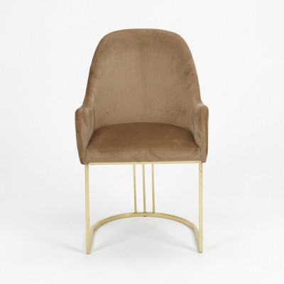 Golden stainless steel chair Modern upholstered single-seater Designer 1x armchair