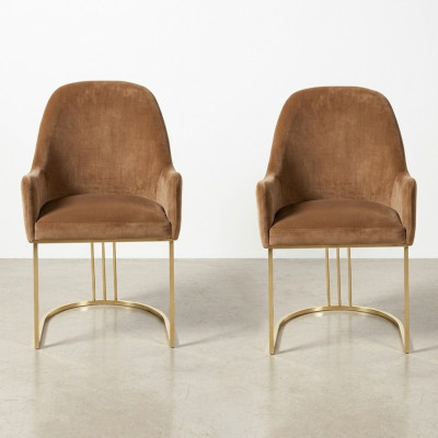 Chair Gold Dining Room Design Textile Chairs Furniture Luxury Armchair New