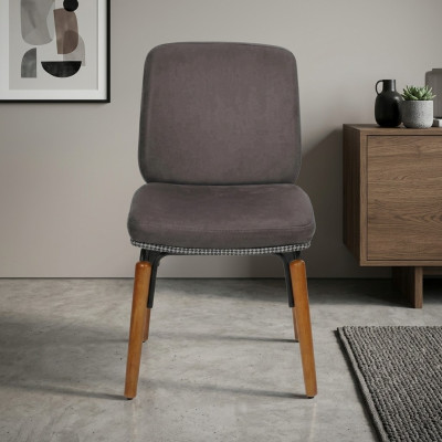 Gray dining chair modern wooden chair designer upholstered seat furniture