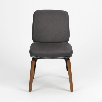 Gray dining chair modern wooden chair designer upholstered seat furniture