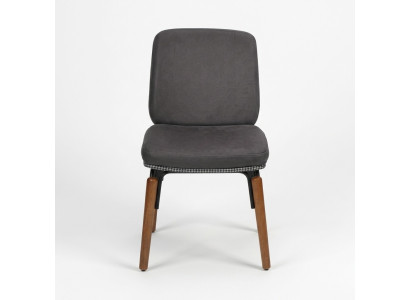 Gray dining chair modern wooden chair designer upholstered seat furniture