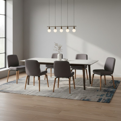 Design 6x chair set armchair chair group gastronomy new dining room kitchen groups