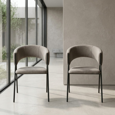Dining Room Luxury Designer Style Modern 2x Chairs Upholstered Seat New Furniture