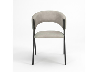 Dining room gray textile group set of 4x armchair chair design fabric upholstered chairs