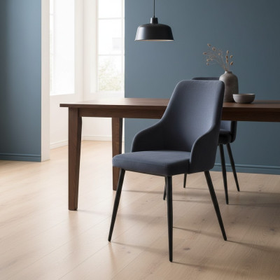 Modern black chair upholstered furniture designer kitchen wooden frame chairs