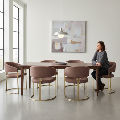 Brown suite, armchair complete, modern design set, new, 6x chairs, upholstered chair.