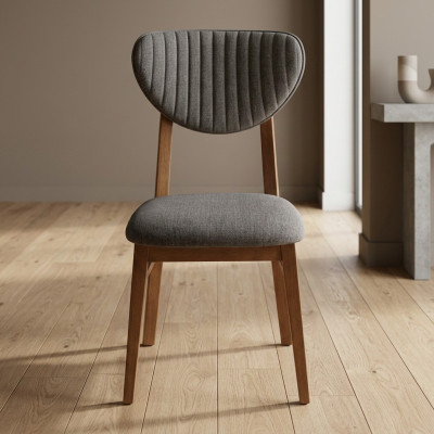 Brown wooden chair designer upholstered chairs luxurious dining room seating furniture.