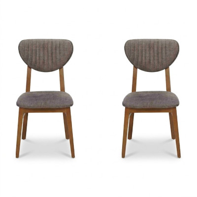 Modern chair gray upholstered 2x chairs lounge wood textile wood armchair new