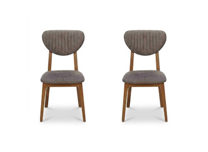 Modern chair gray upholstered 2x chairs lounge wood textile wood armchair new