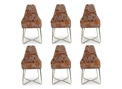 Modern dining room chair, kitchen chair, 6x chairs, armchair, luxury, multicolored