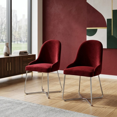 Modern Red 2x Chairs Luxury Dining Room Furnishing Chairs New Furniture Dining Room Chair