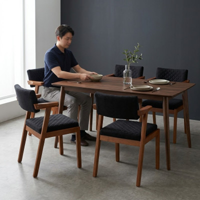 Dining room chair modern wood furniture 4x chairs black luxury design furnishings