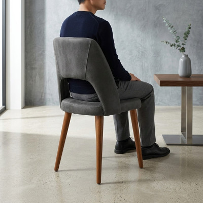 Gray-brown designer wooden chair dining chairs luxurious wooden frame