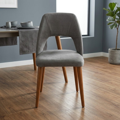Gray-brown designer wooden chair dining chairs luxurious wooden frame
