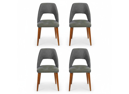 Exclusive Upholstery 4-Piece Chair Set Kitchen Furniture Designer Dining Chairs