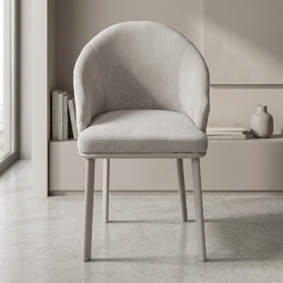 White dining chair designer upholstered chair textile modern kitchen chairs