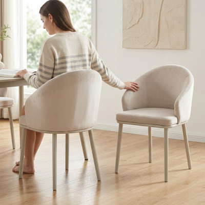 Modern dining room white 2x chairs designer kitchen padded seat furniture
