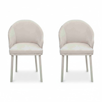 Modern dining room white 2x chairs designer kitchen padded seat furniture