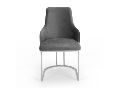 Gray Upholstered Metal Chair Luxurious Dining Room Chairs Kitchen Furniture