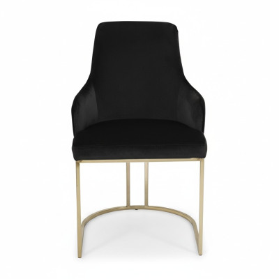 Modern black textile dining chair metal single-seater designer furniture