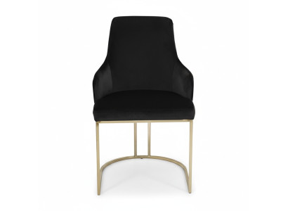 Modern black textile dining chair metal single-seater designer furniture