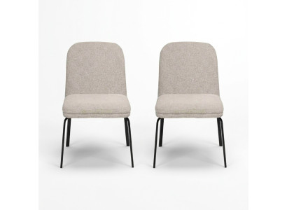 Modern white chair set, luxurious dining chairs, designer furniture, 2-piece set.