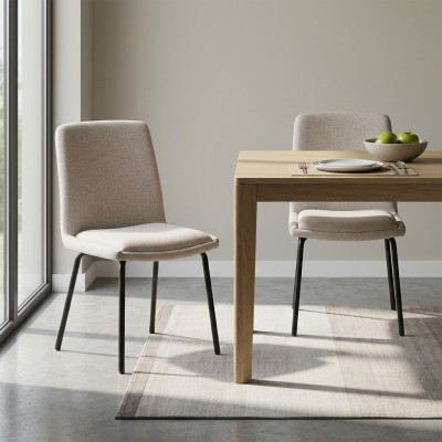 White upholstered chairs designer 2x dining chairs modern kitchen chairs