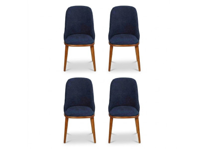 Stylish Blue Dining Chairs Designer Wooden Frame Modern Kitchen Chair