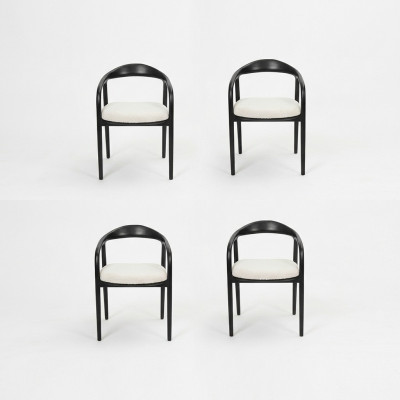 Stylish Stainless Steel 4x Dining Room Chairs Black Modern Designer Metal Chair