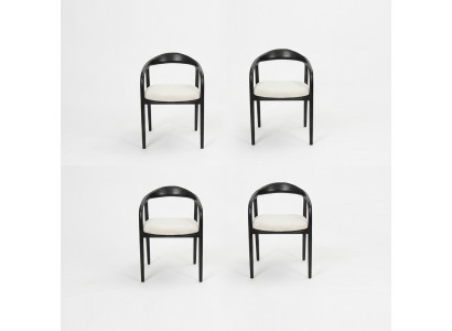 Stylish Stainless Steel 4x Dining Room Chairs Black Modern Designer Metal Chair