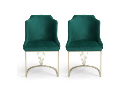 Designer green dining chair 2x chairs luxury single-seater modern dining room