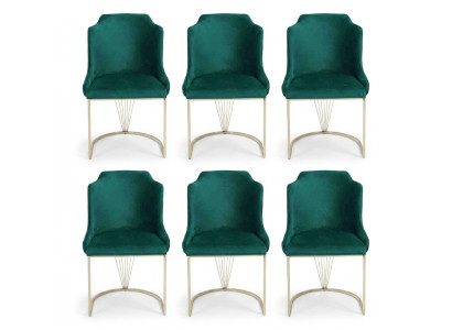 Luxury designer green dining chair 6x chairs single-seater modern dining