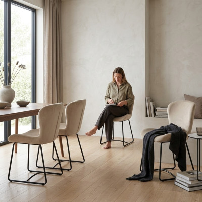Dining room chair 4x chairs dining room modern chairs metal design white
