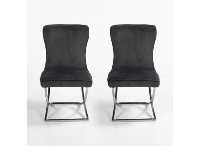 Designer 2x Chairs Luxury Chesterfield Upholstered Chairs Armchairs Living Dining Room