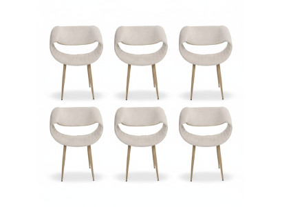 Luxury chairs 6x padded modern white chair chair dining room living room new